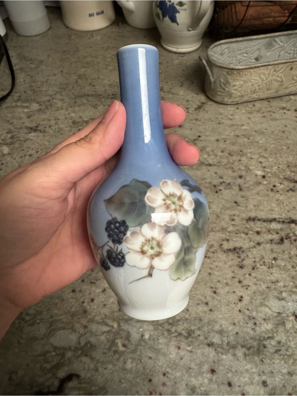 Royal Copenhagen Blackberry Branch Bud Vase